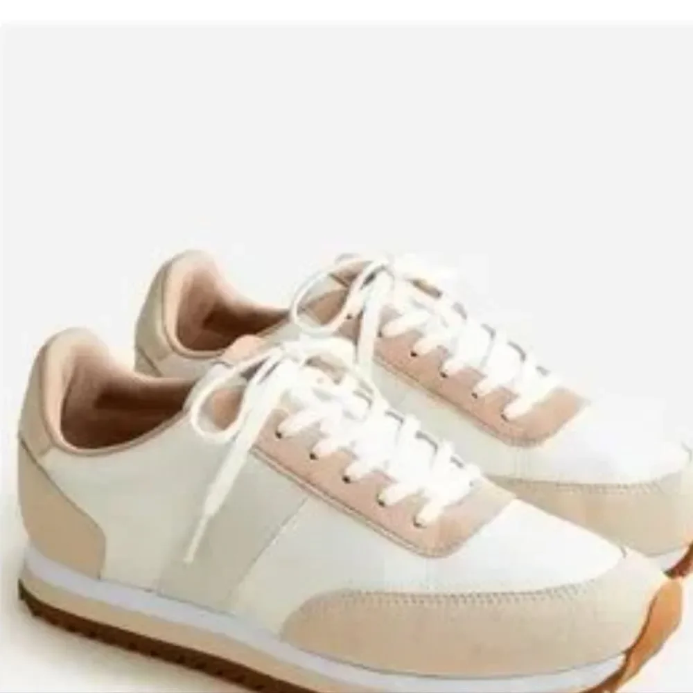J. Crew Cream and Tan Colorblock Casual Sneakers. Preppy. Outdoor